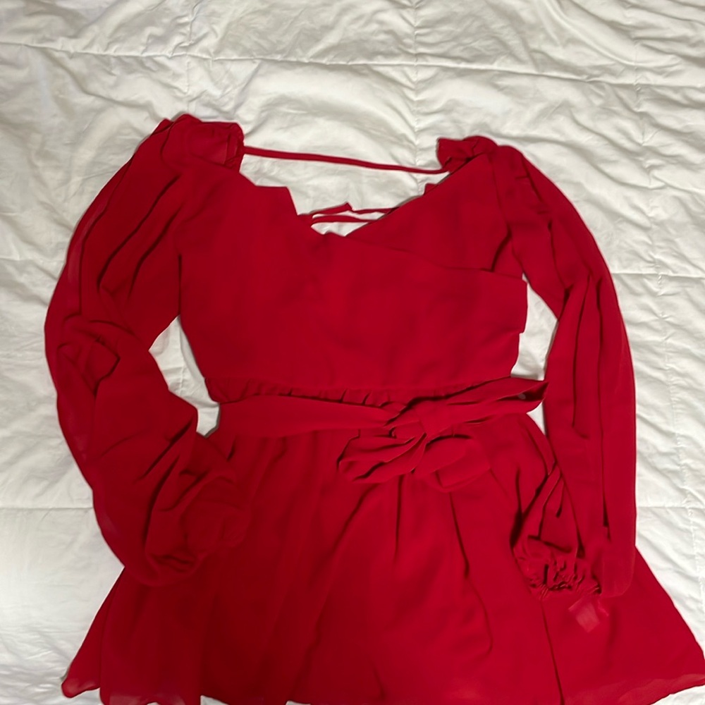 Size medium mini dress/romper with strap back